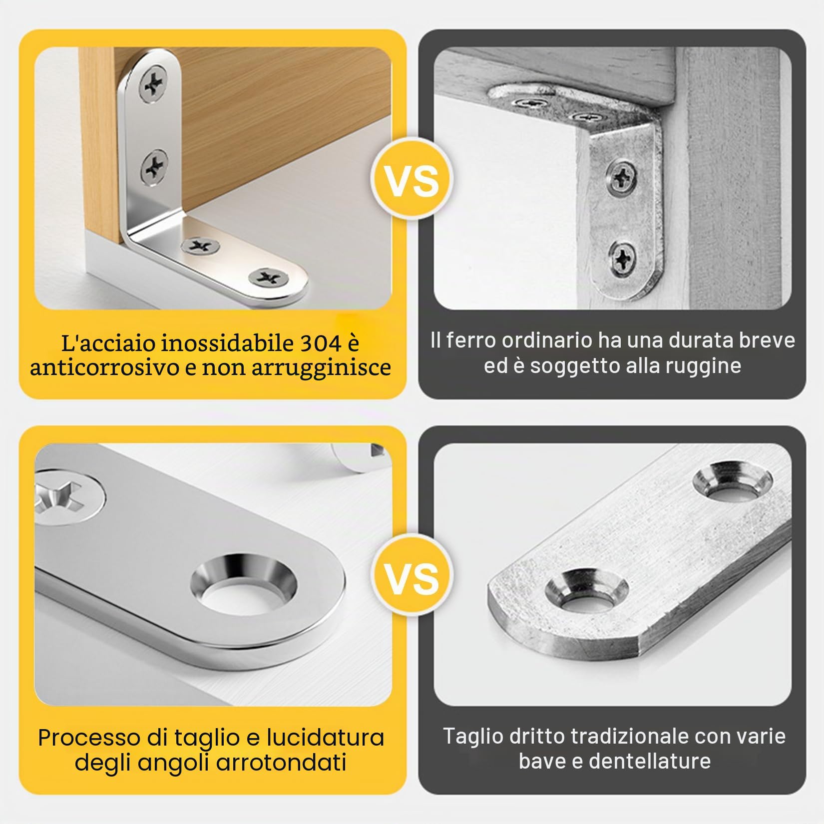 13 Pz Staffe Angolari per Legno, Staffe a L per Legno, Squadrette Angolari Metallo per legnos, connettore angolare in acciaio inox, staffa a l a 90 gradi, supporto mensola(argento, 40 x 40 x 16 mm)