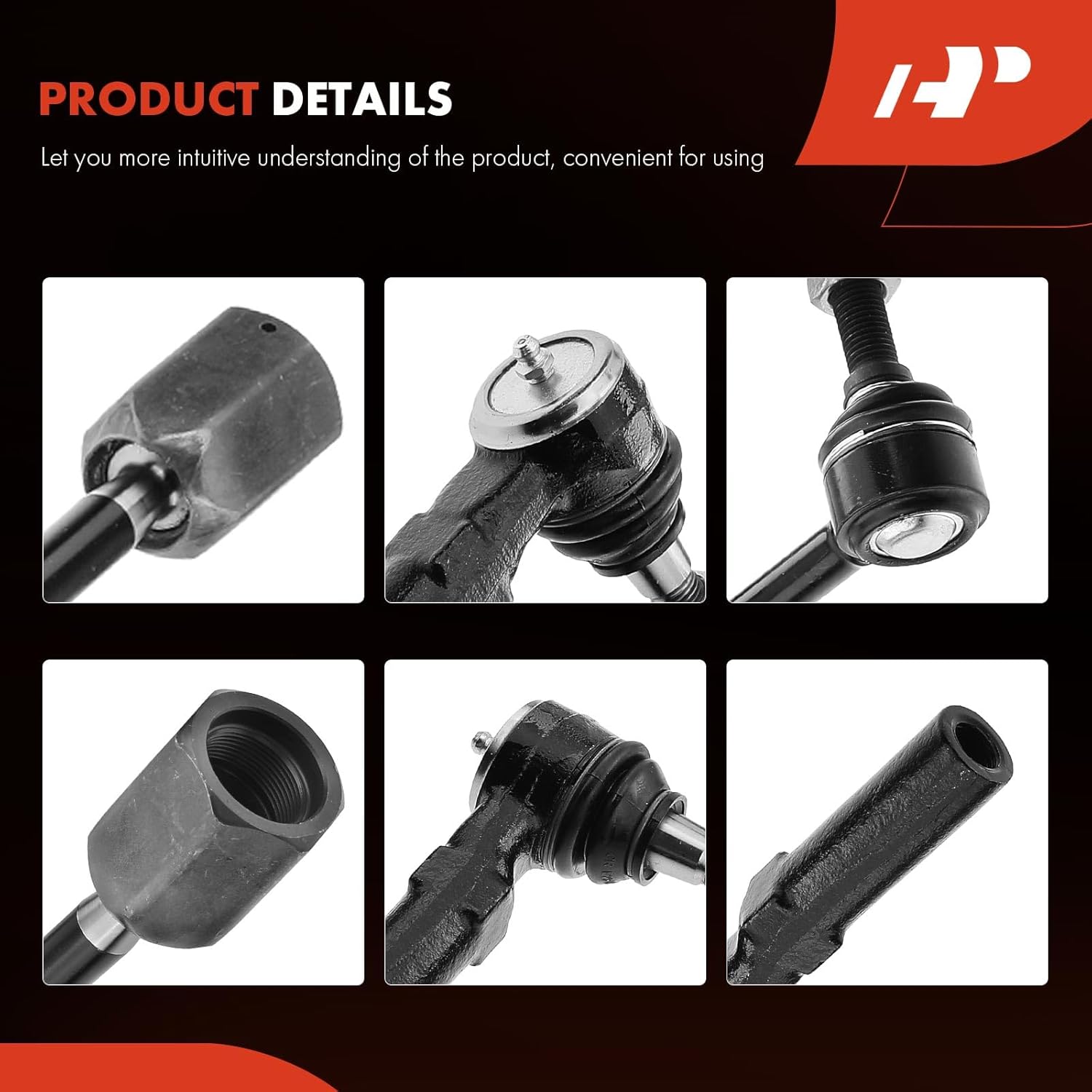 A-Premium Set of 6, Front Sway Bar Link, Inner & Outer Tie Rod End, Compatible with Ford Taurus 1986-1995, Mercury Sable 1986-1995