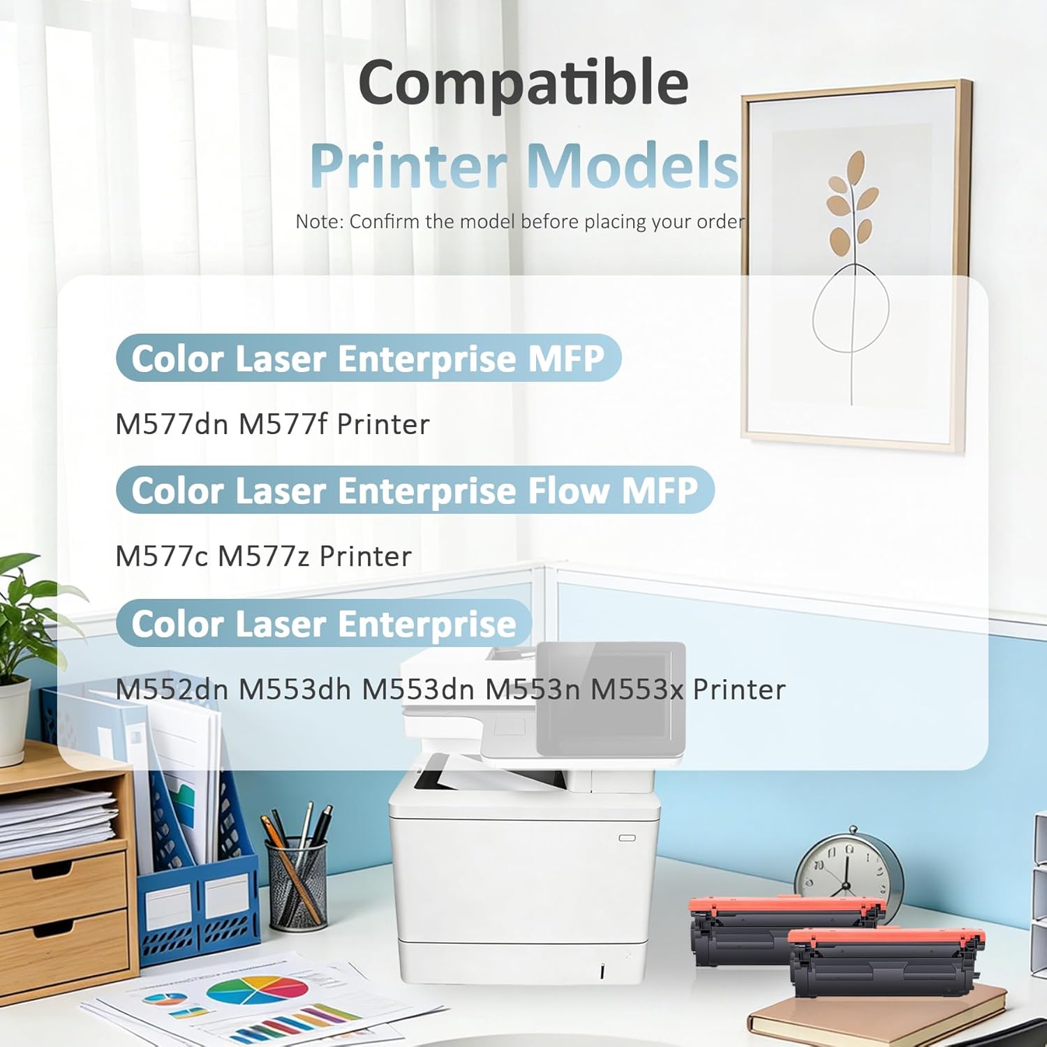508A Toner Cartridge 4 Pack Replacement for CF360A CF361A CF362A CF363A Compatible with HP Color Laser Enterprise M552dn M553dh M553dn M553n M553x MFP M577dn M577f Flow MFP M577c M577z Printer