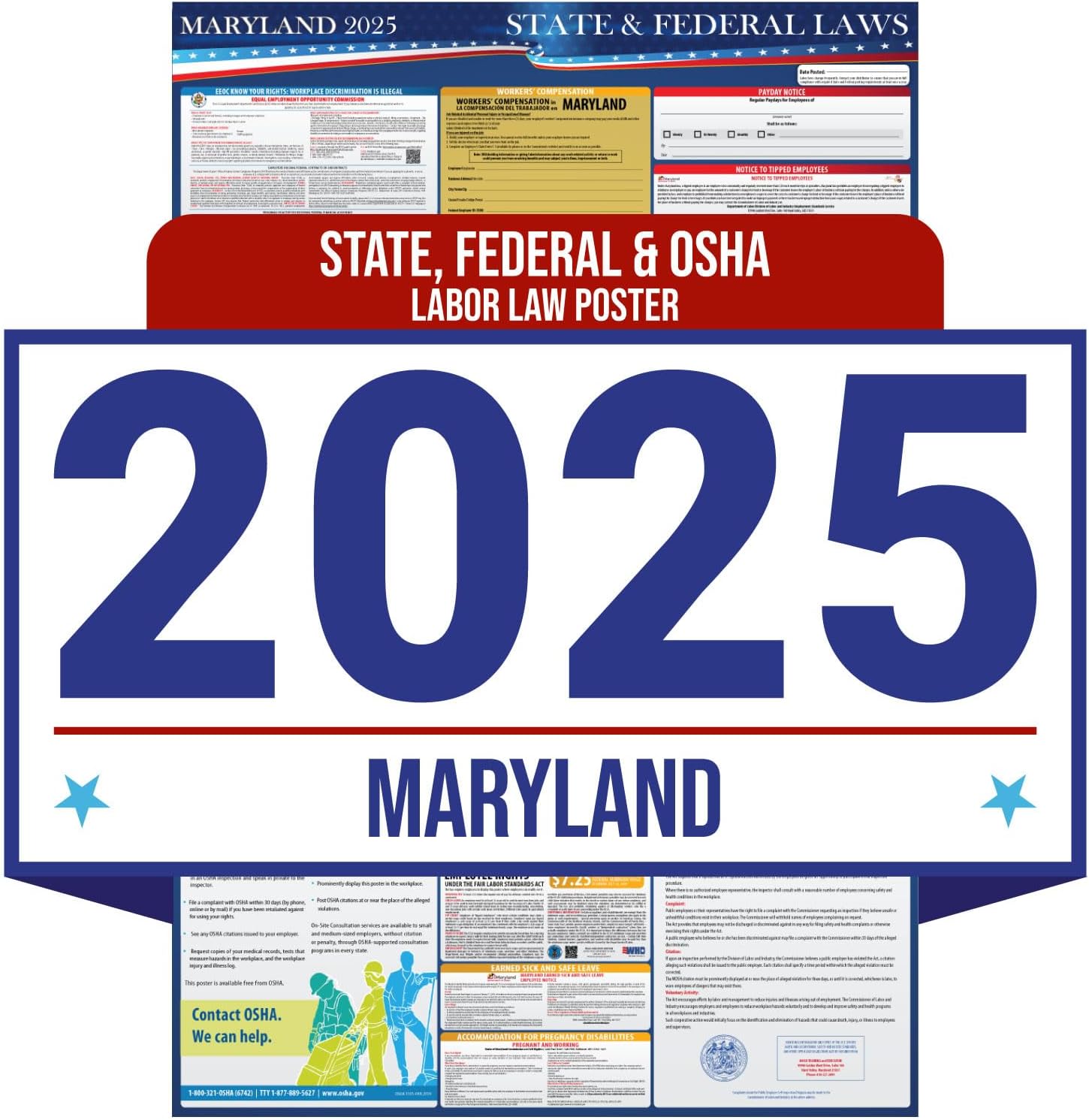 Amazon.com: 2025 Maryland State and Federal Labor Law Poster - OSHA ...