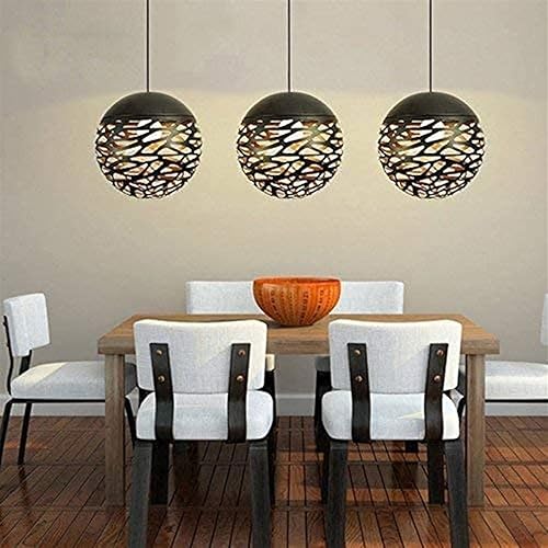 Miniatura 3 de Adjustable Height Chandelier Light Fixture - Elegant Black Iron & Glass Design for Living Room, Kitchen Island, Cafe, and Bar(30cm)