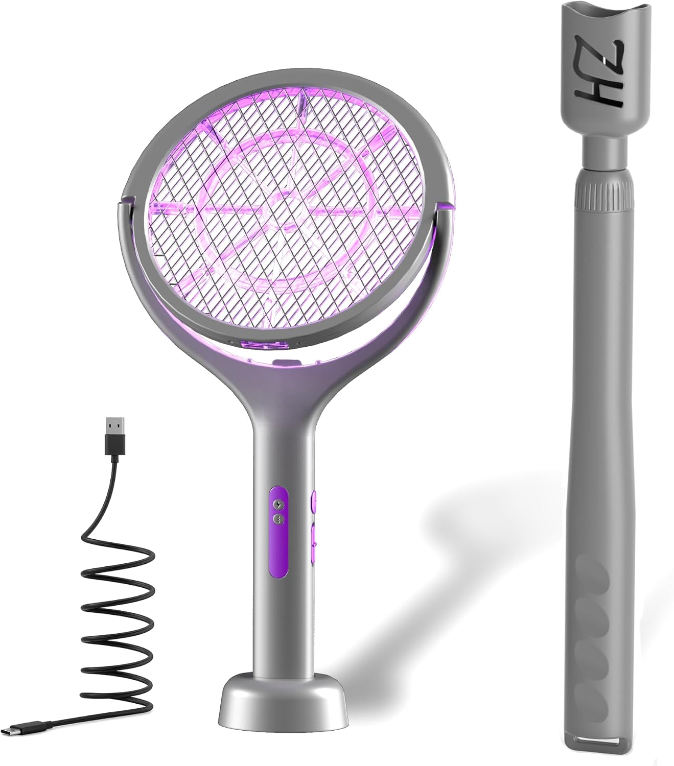 Fly Zapping Racket Amazon.com : Rotating Head Electric Fly Swatter Rechargeable Bug Zapper ...