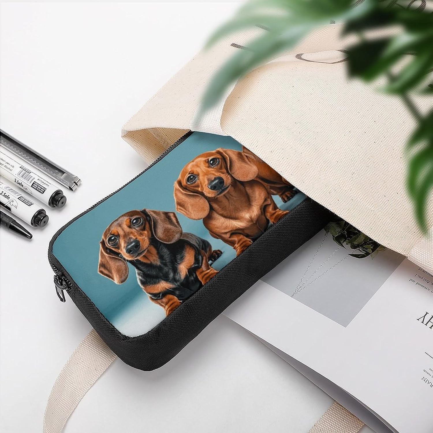 Lightweight Dachshunds Pen Pouch with Metal Zipper image 5