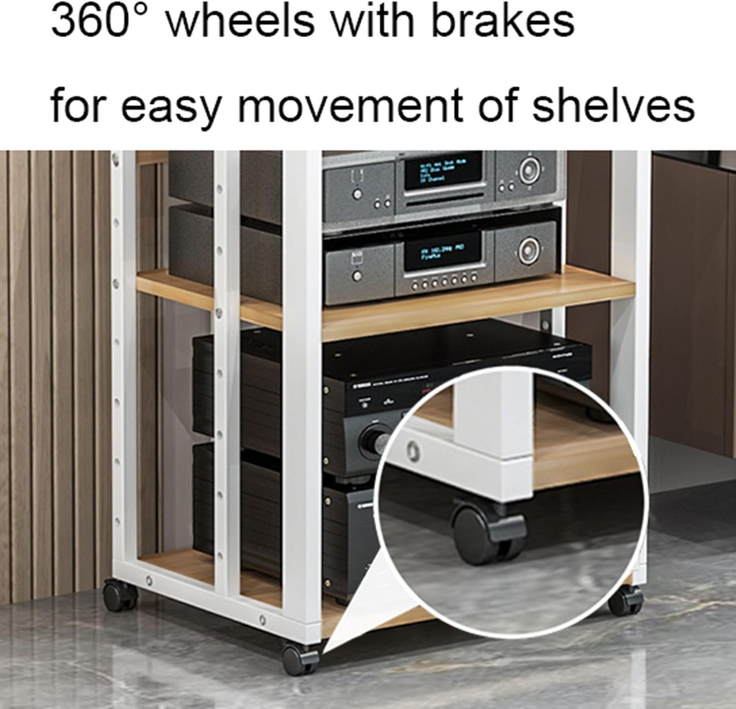 カート 多機能可動式オーディオビデオ収納カート CDプレーヤーメディア