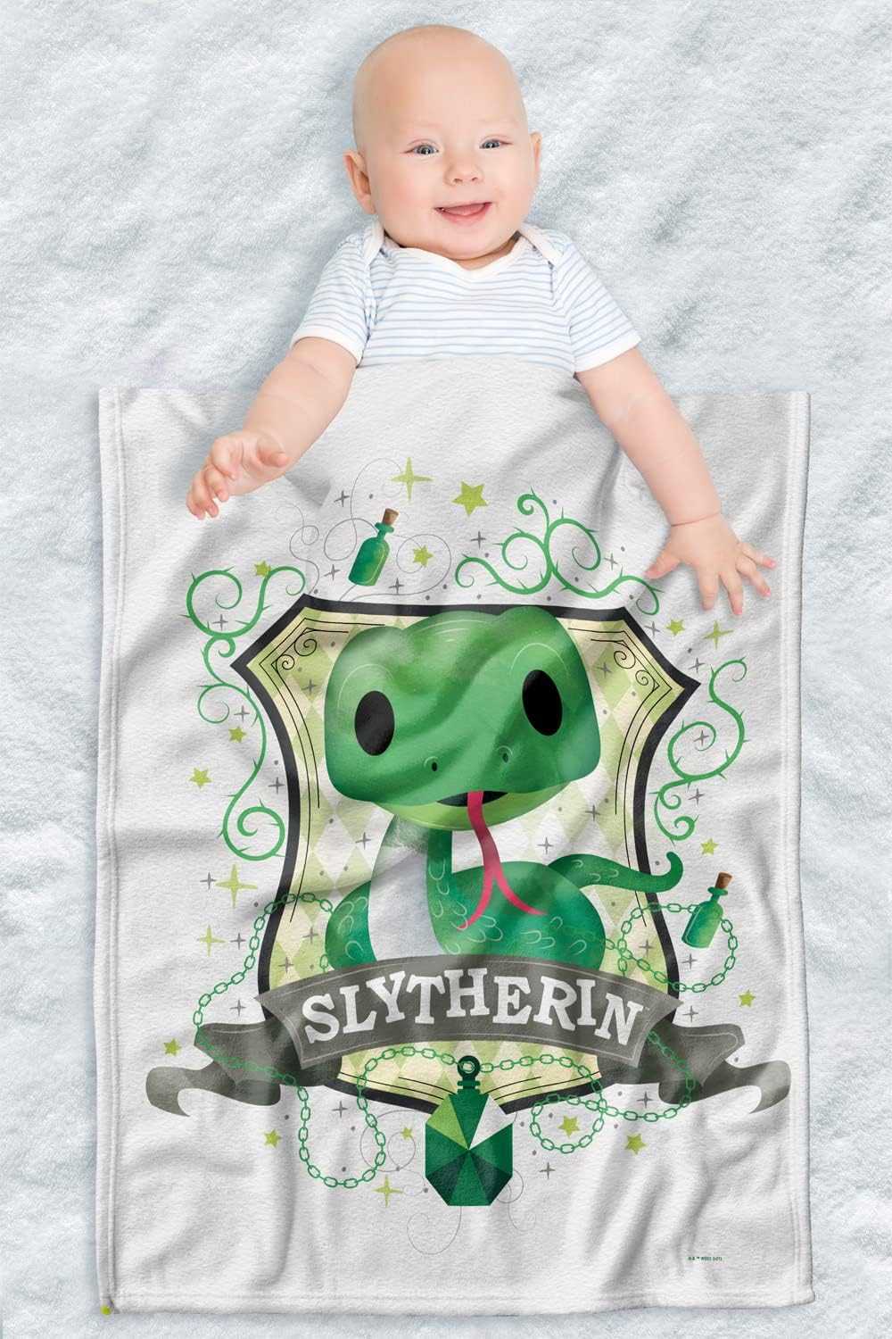 Harry Potter Lightweight Baby Blanket, 30"X40", Whimsical Slytherin Unisex for Infants Girls & Boys