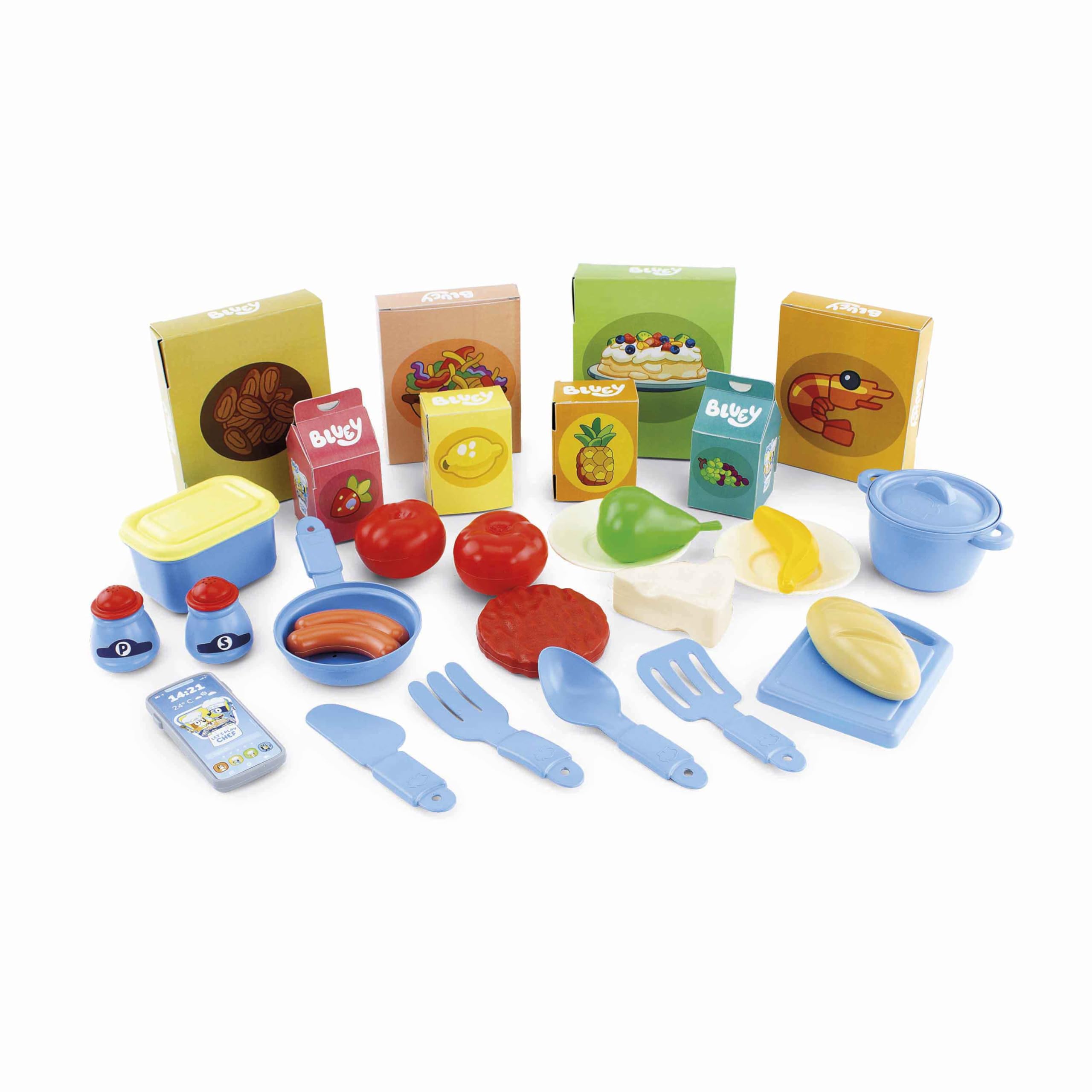 Chicos - Cucina Giocattolo Bluey 2 in 1 | Barbecue per Bambini con 32 Accessori | Playset Grande di Imitazione | Giocattolo Per bambini 3+ anni (85005)