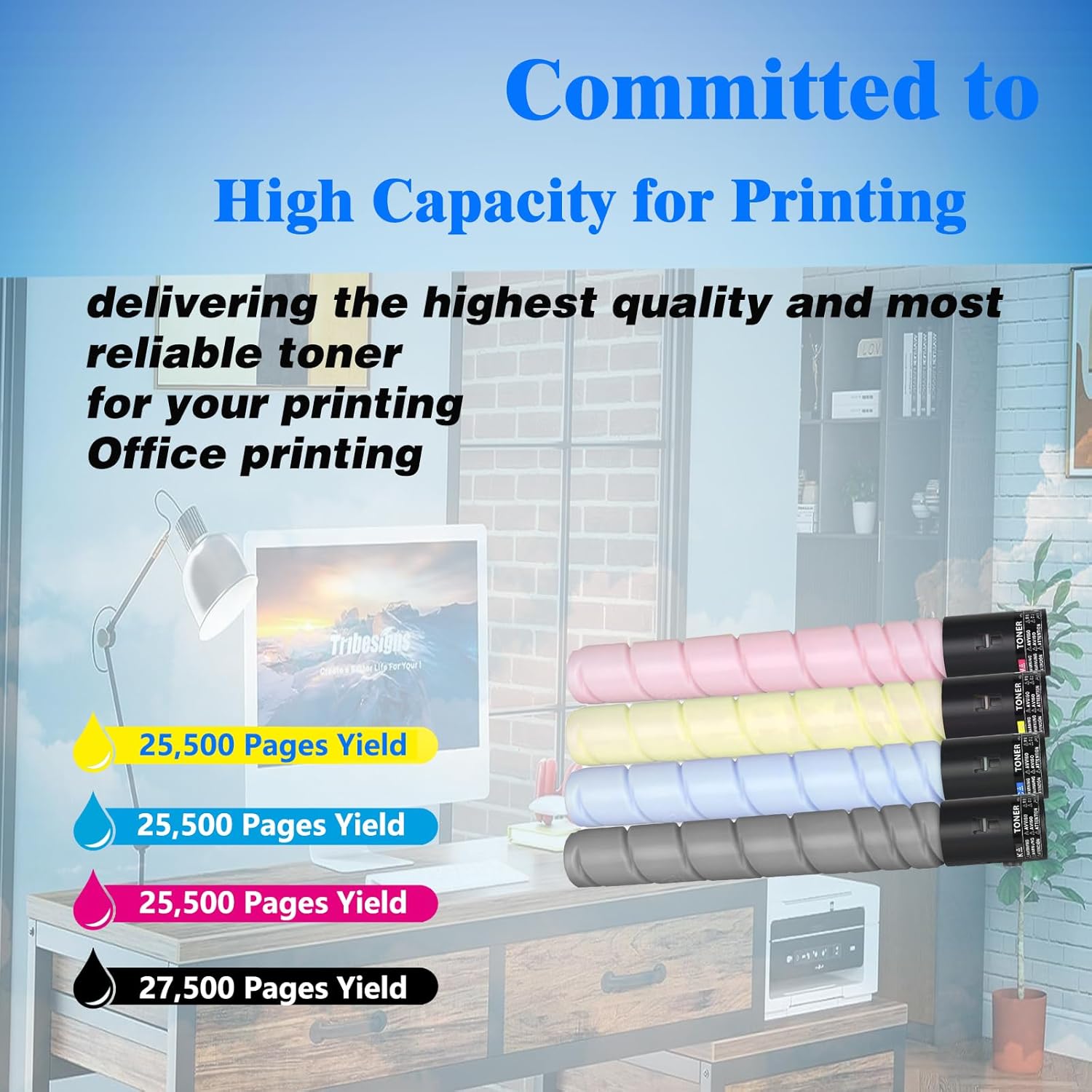 SkyPrint 4-Pack TN221 TN-221 TN321 TN-321 Toner Cartridge Black Cyan Magenta Yellow Replacement for Konica Minolta Bizhub C227 C287 C224 C284 C364 C224e C284e C364e Printers