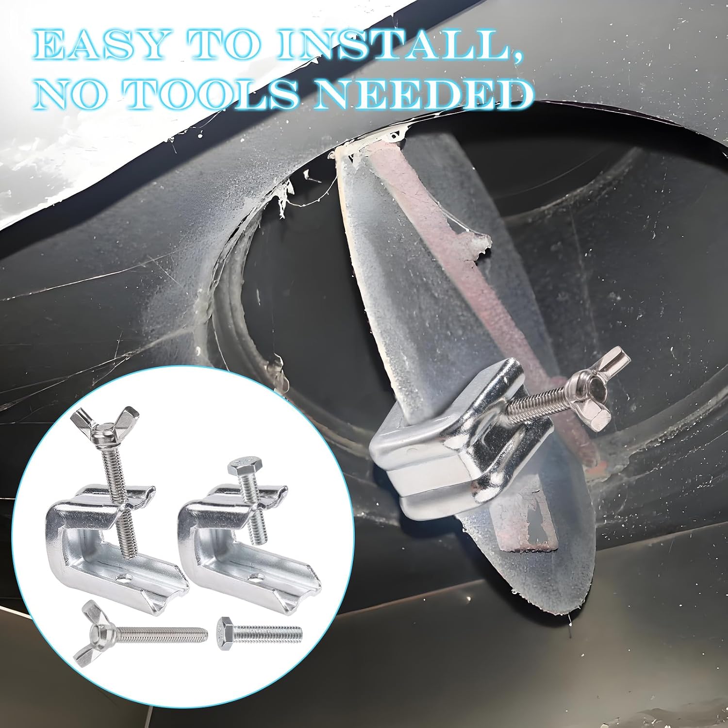 Fireplace Damper Clamp Stainless Steel Flue Stop Clamp for Gas Logs 2 Pcs