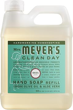 MRS. MEYER'S CLEAN DAY Liquid Hand Soap Refill, Basil, 33 fl oz