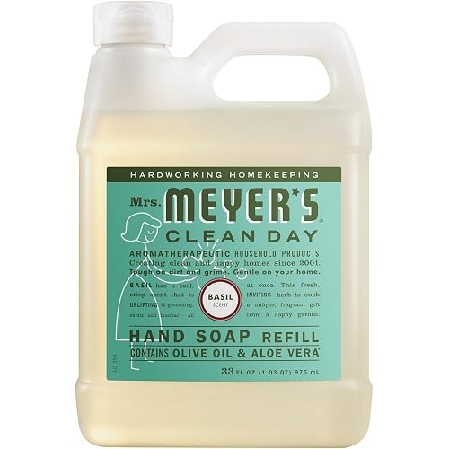 MRS. MEYER'S CLEAN DAY Liquid Hand Soap Refill, Basil, 33 fl oz