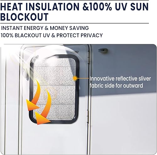 Miniatura 24 de Persiana para ventana de puerta de caravana, cubierta opaca plegable para caravana, protección contra rayos UV, cubierta de ventana de puerta