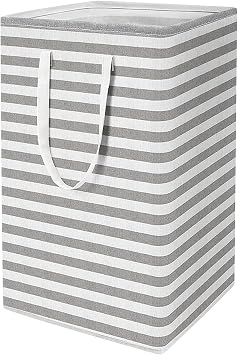 Long Storage Bins 1 PCS Freestanding Laundry Hamper Collapsible Tall Clothes Hamper with Extended Handles for Clothes Toys in The Dorm and Family
