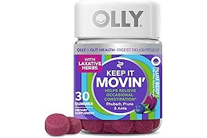 OLLY Keep it Moving: Constipation Relief for Women with Rhubarb, Prunes, and Amla