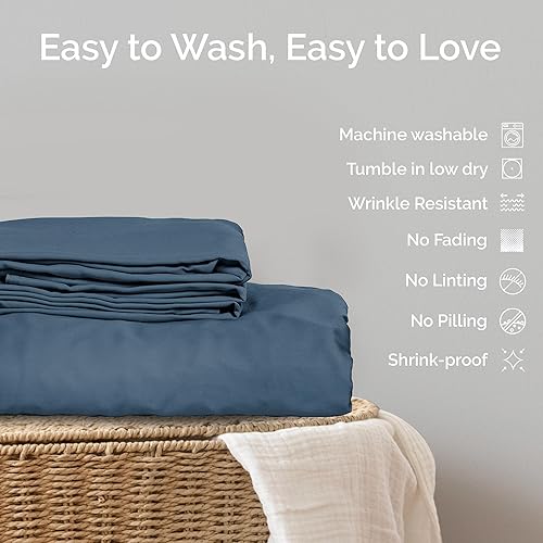 Miniatura 8 de Juego de funda de edredón - Funda de edredón 100% viscosa derivada de bambú, tamaño Queen, 3 piezas de funda de edredón refrescante de lujo para