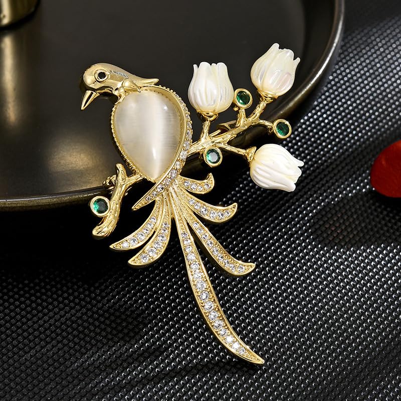 Image of Animal Brooch for Women Rhinestone Brooch Pin 18k Gold Plated Animal Lapel Pin Fashion Jewelry Gift for Mom Wife