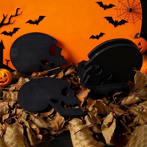 Miniatura 7 de Moldes de silicona para posavasos de Halloween, 4 piezas con 1 molde de soporte a juego, alfombrilla de resina epoxi, soporte para velas de