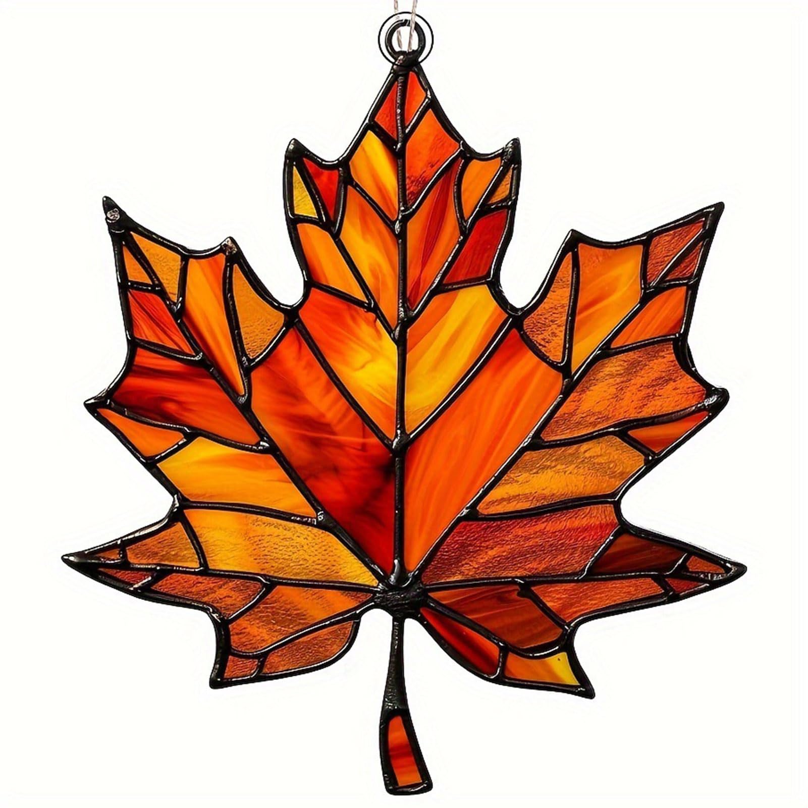 Feuilles D'érable En Acrylique - Décoration Murale - Feuilles D'automne - Pendentif Décoratif D'automne - Décoration D'automne à Suspendre Pour Fenêtre - Feuilles D'érable - Ornements De Vacances