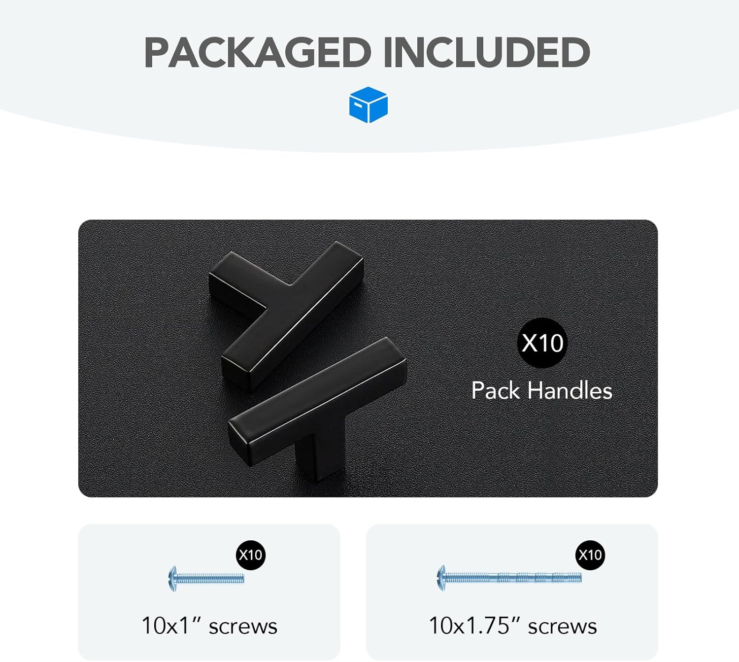 HOME EDIT 10 Pack Solid Single Hole Slim Square Bar Cabinet Pulls - Matte Black Drawer knobs for Kitchen, Bathroom & Dresser Cabinets Hardware
