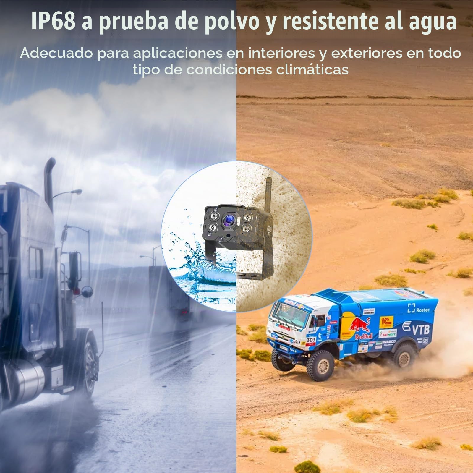 Hikity Cámara De Marcha Atrás Señal Digital WiFi con 1080P 7" DVR 12V-36V | Cámara de Marcha Atrás con Gran Ángulo Instalación Fácil Impermeable IP68 Visión Nocturna Pantalla IPS