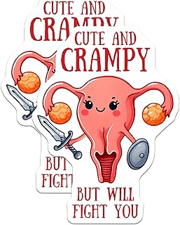(2 Pack) Funny Uterus Design Magnet - Women's Empowerment Decor - 5" On Longest Side - Sticks to Smooth Flat Surfaces - Made in USA - MAG9673