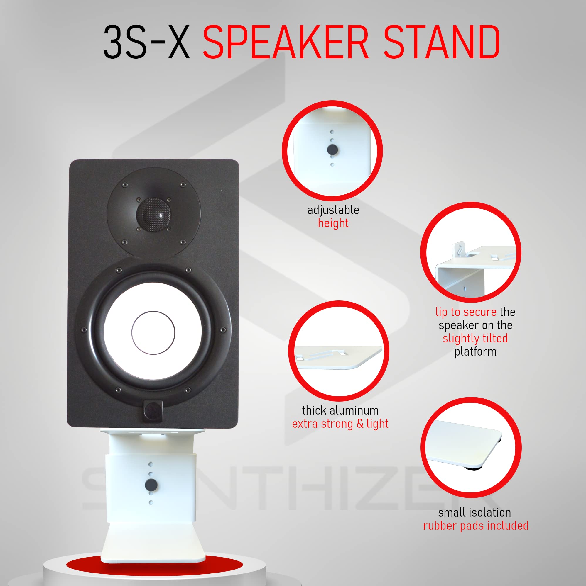 Amazon.co.jp: Synthizer デスクトップスピーカースタンド、20ポンド