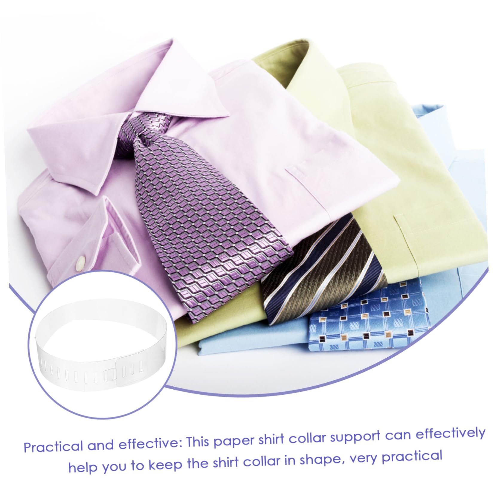 100 Piezas Collar De Pvc Para Cuello De Camisa Soporte De Plástico Para Camisas Transparente De Hombre y Mujer Moldeador De Cuello