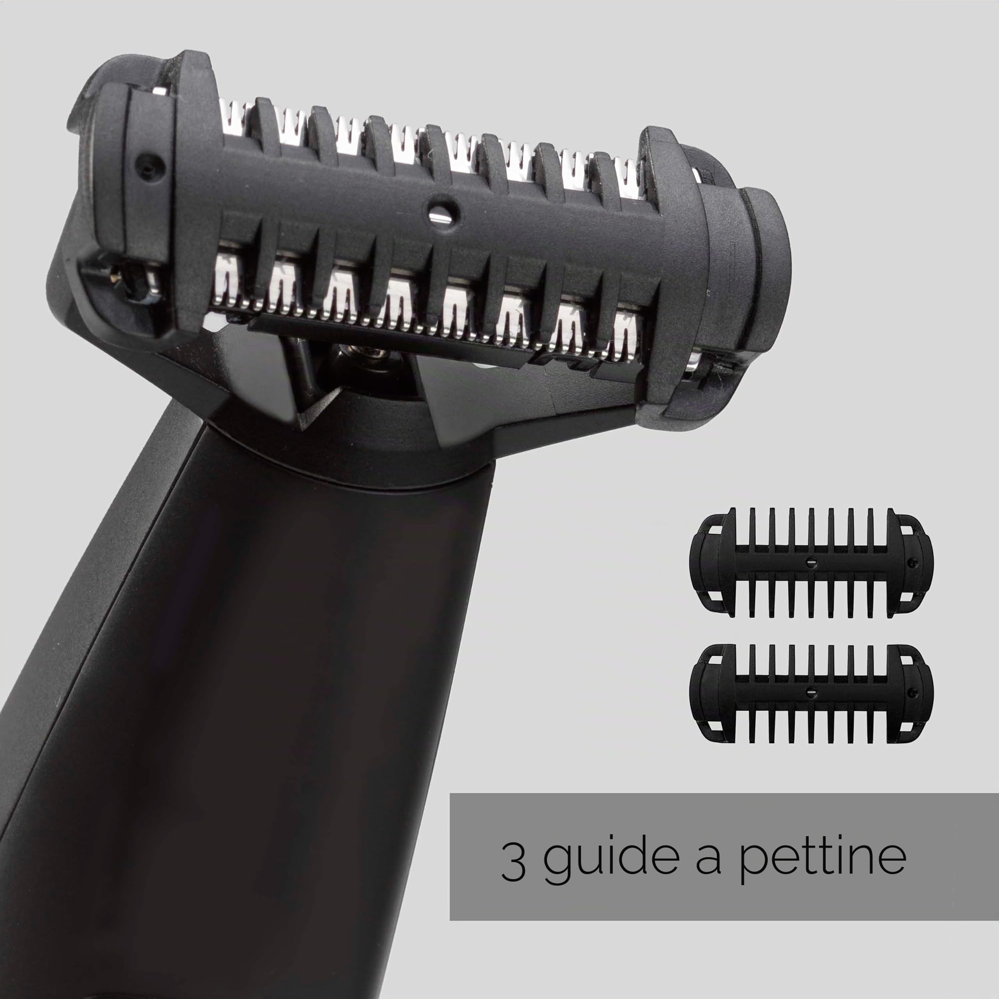 BaByliss T880E Regolabarba Triple S, batteria agli ioni di litio, 3 guide di taglio, Grigio scuro