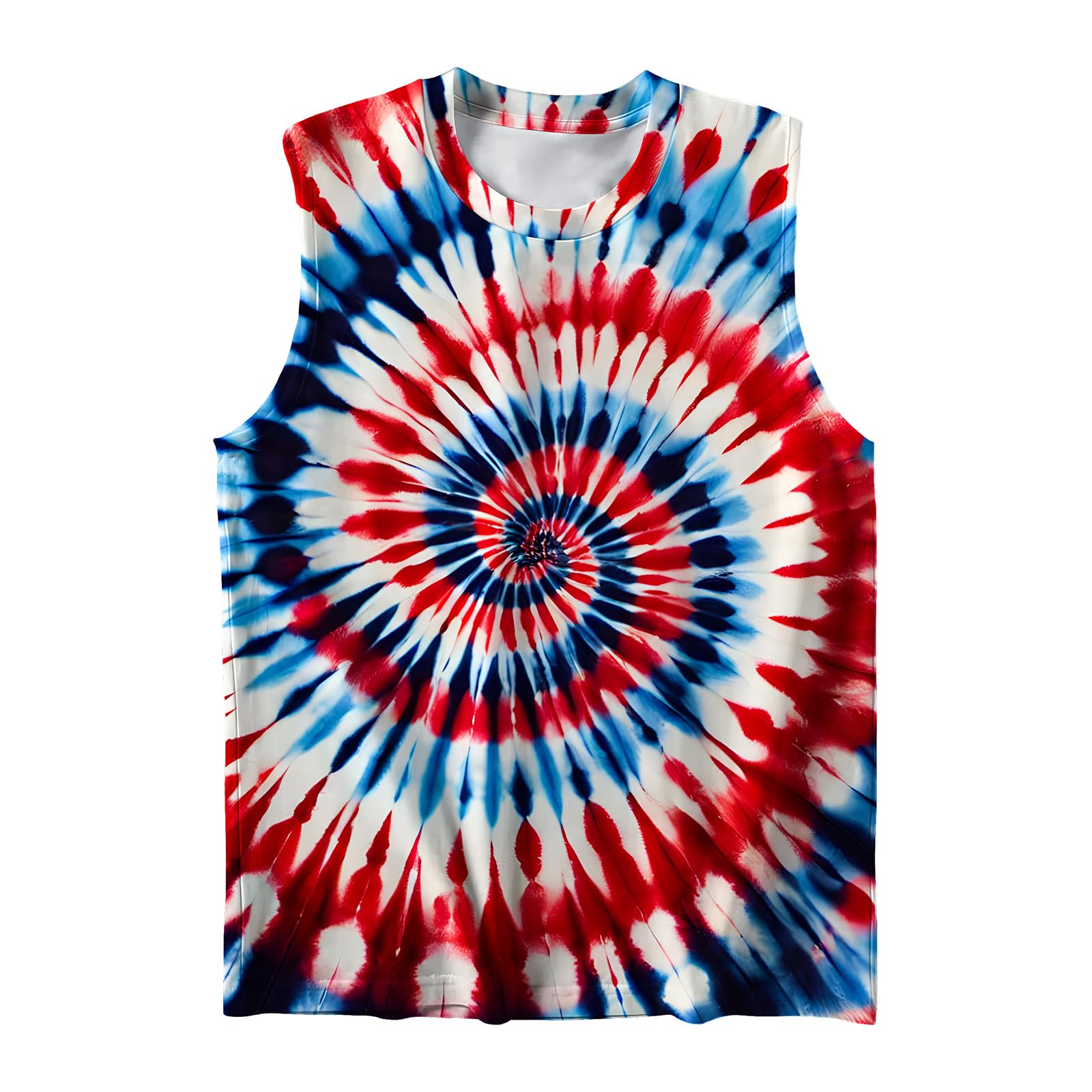 DMPROD Kids Tie Dye Shirt Size 5-14 Years Sleeveless T Shirts Children Tank Tops Hippies Senior Tees for Boys Girls