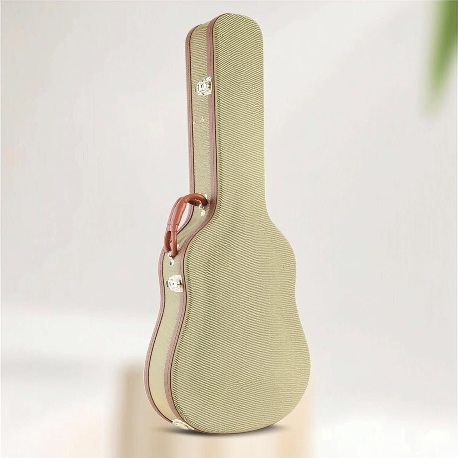 Custodia Chitarra Acustica Rigida Custodia Valigetta Custodia con Spallacci Manico Imbottito Struttura in Legno Rivestimento in Pelle PU Interno in