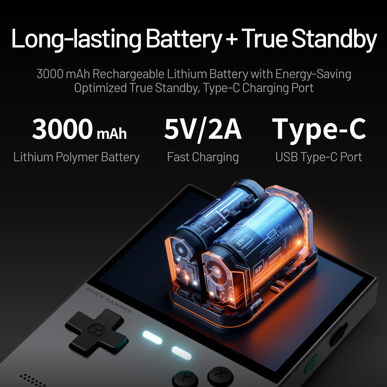 TRIMUI Brick Hammer Retro Handheld Game Console – Metal CNC Aluminum Alloy Body, 3.2" IPS Screen, 8GB Storage, Expandable to 1TB, Built-in 3000mAh Battery (PINK-256GB)