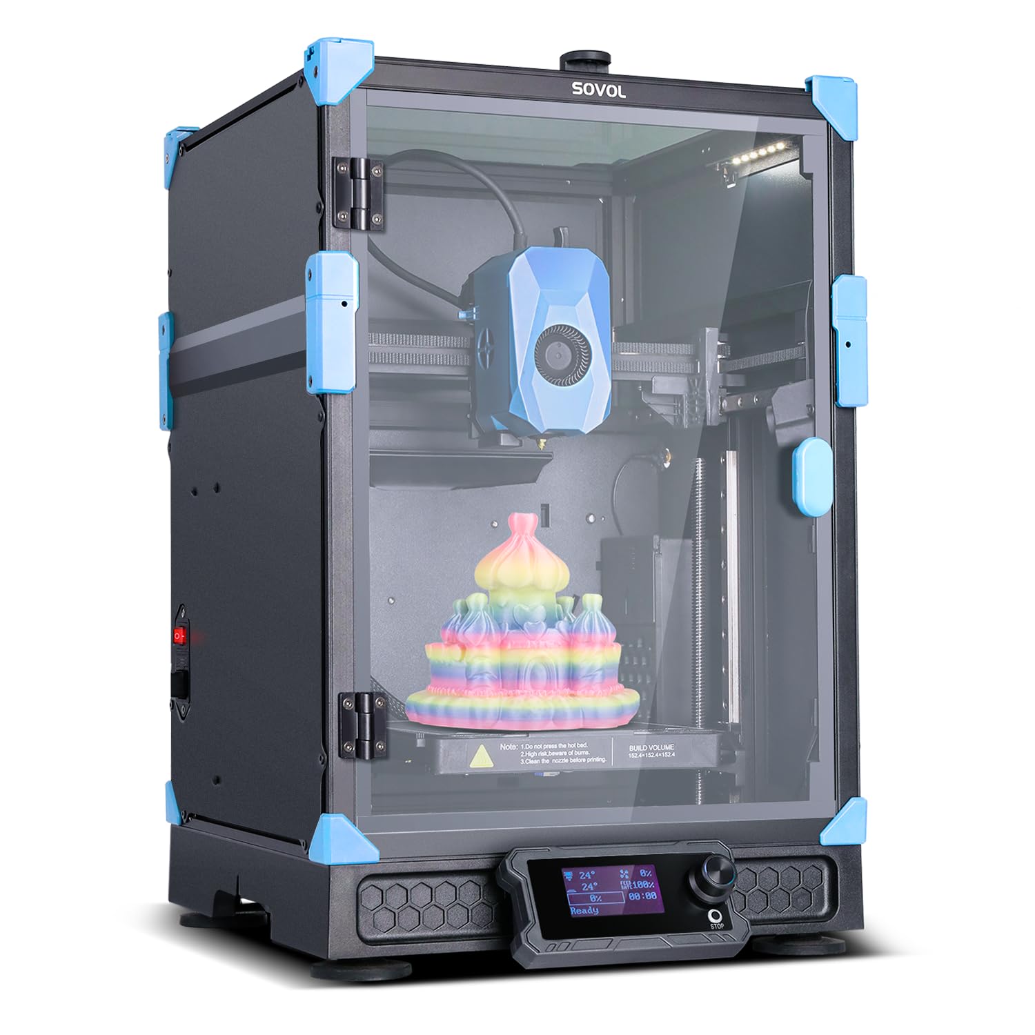 sovol zero 3d printer, 1200mm/s high speed corexy 3d printers with eddy scanning & pressure sensing, 350? nozzle & 120? heated bed heating, xyz full linear rails open source build volume 6x6x6in