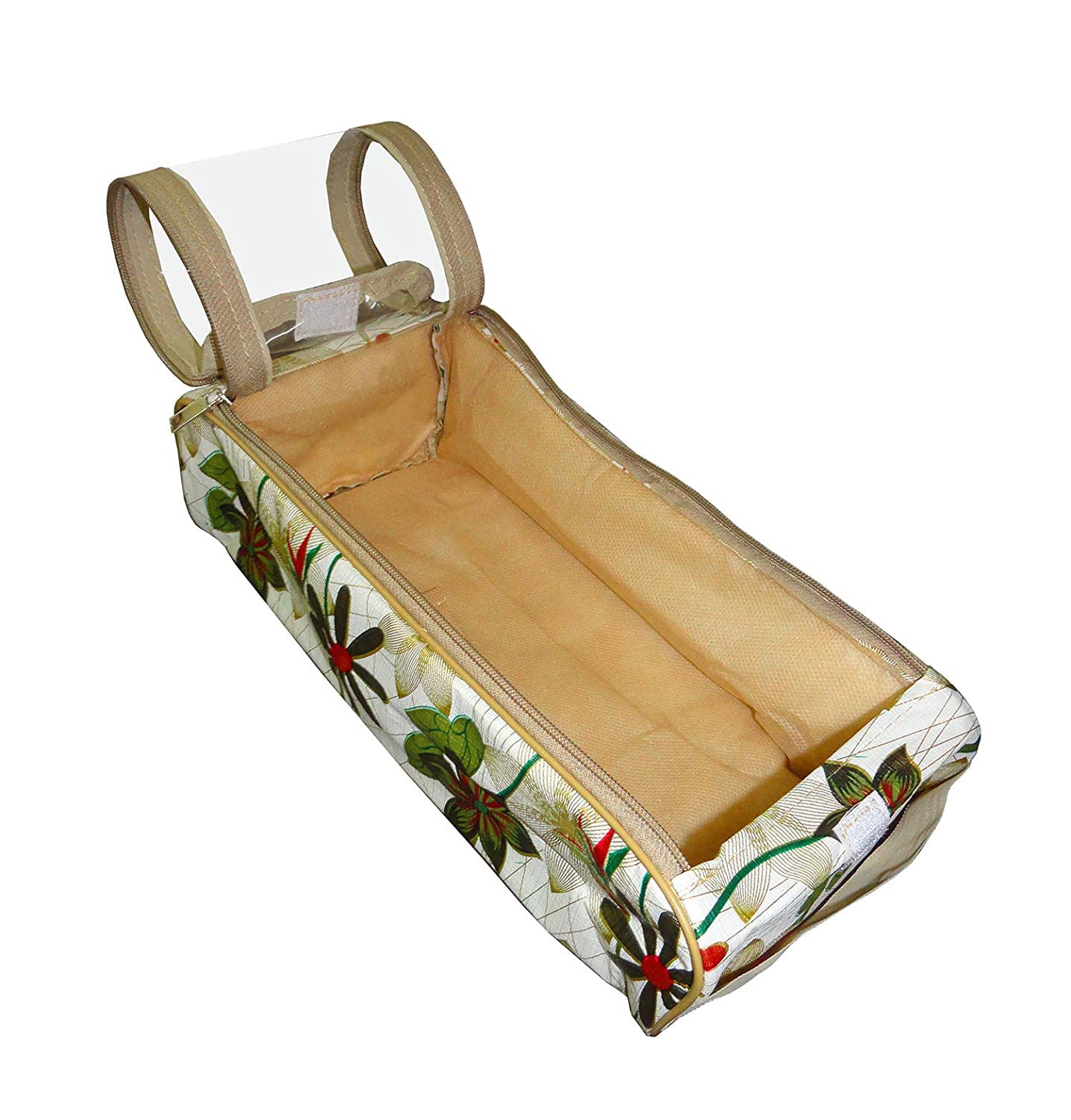 Fabric Shoe Cover Portable Travelling Half Transparent Storage Bag Footwear Wardrobe Dust-Proof Organizer Pouch Set of 1 Flower Print-image-29