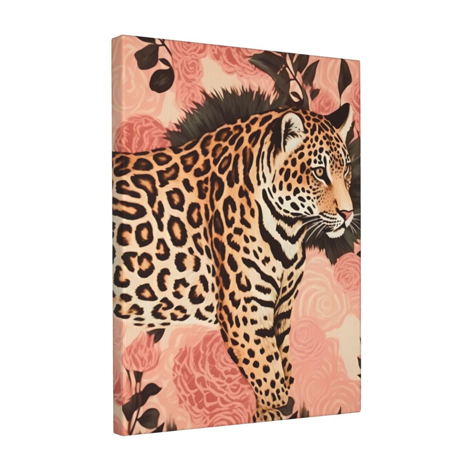FodPand Striped Leopard Canvas Wall Art for Living Room Wall Decor 12"x16" Modern Artwork Painting Pictures Hanging Canvas Prints Aesthetic Wall Art for Bedroom Bathroom Office Wallart Decor