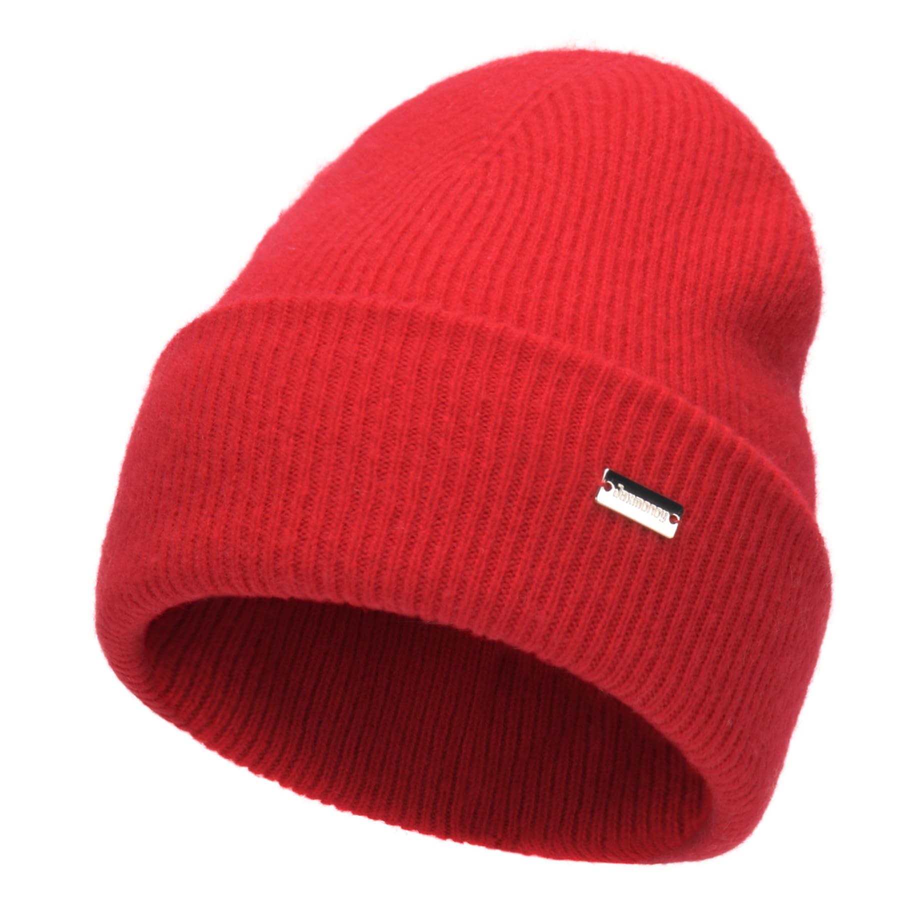 jaxmonoy 100% Merino Wool Knit Winter Beanie Hats for Women Men Soft Warm Double Layer Slouchy Knitted Beanie Skull Cap