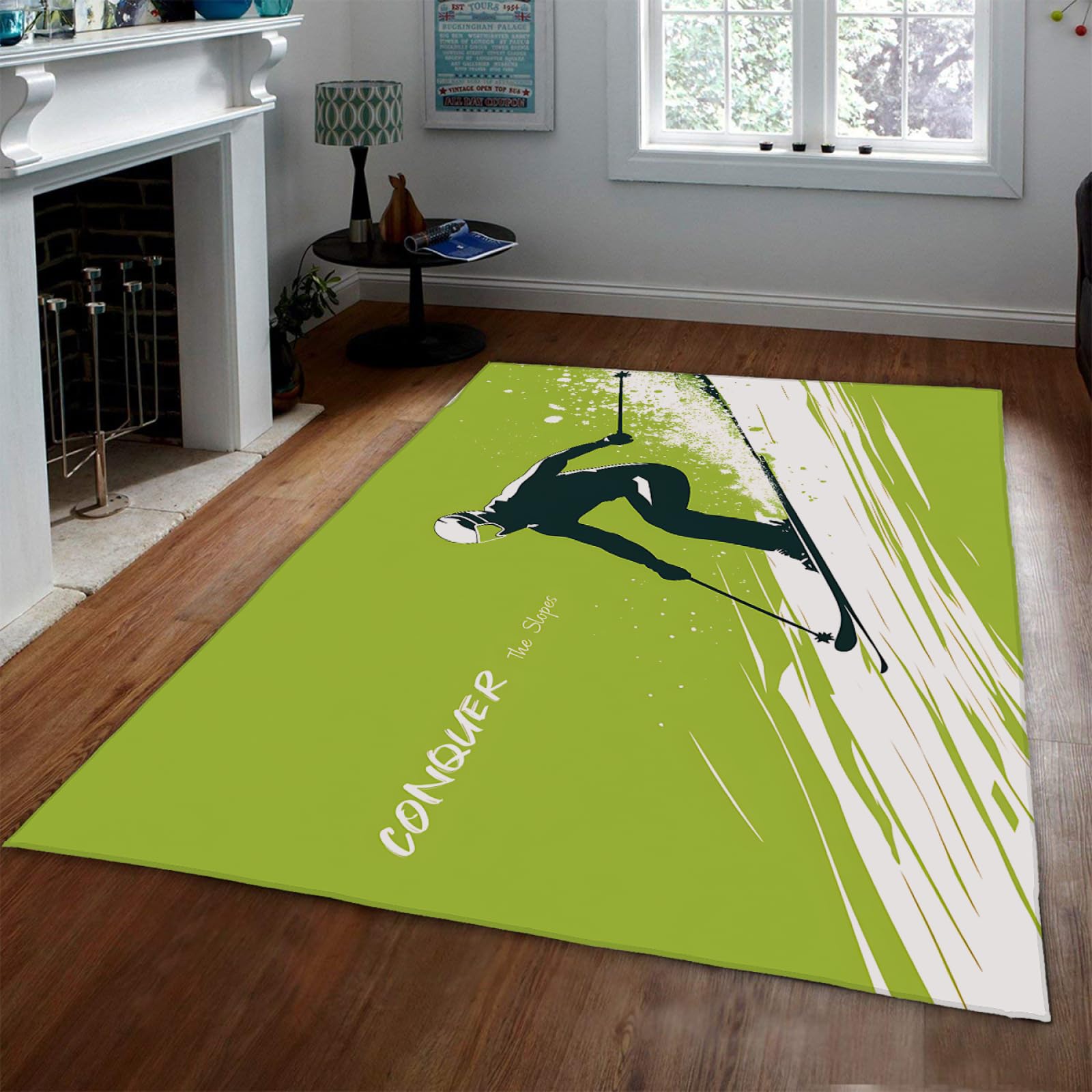 Tapis Sports Extrêmes Ski pour Préparation Physique d'Hiver Vert 140x220