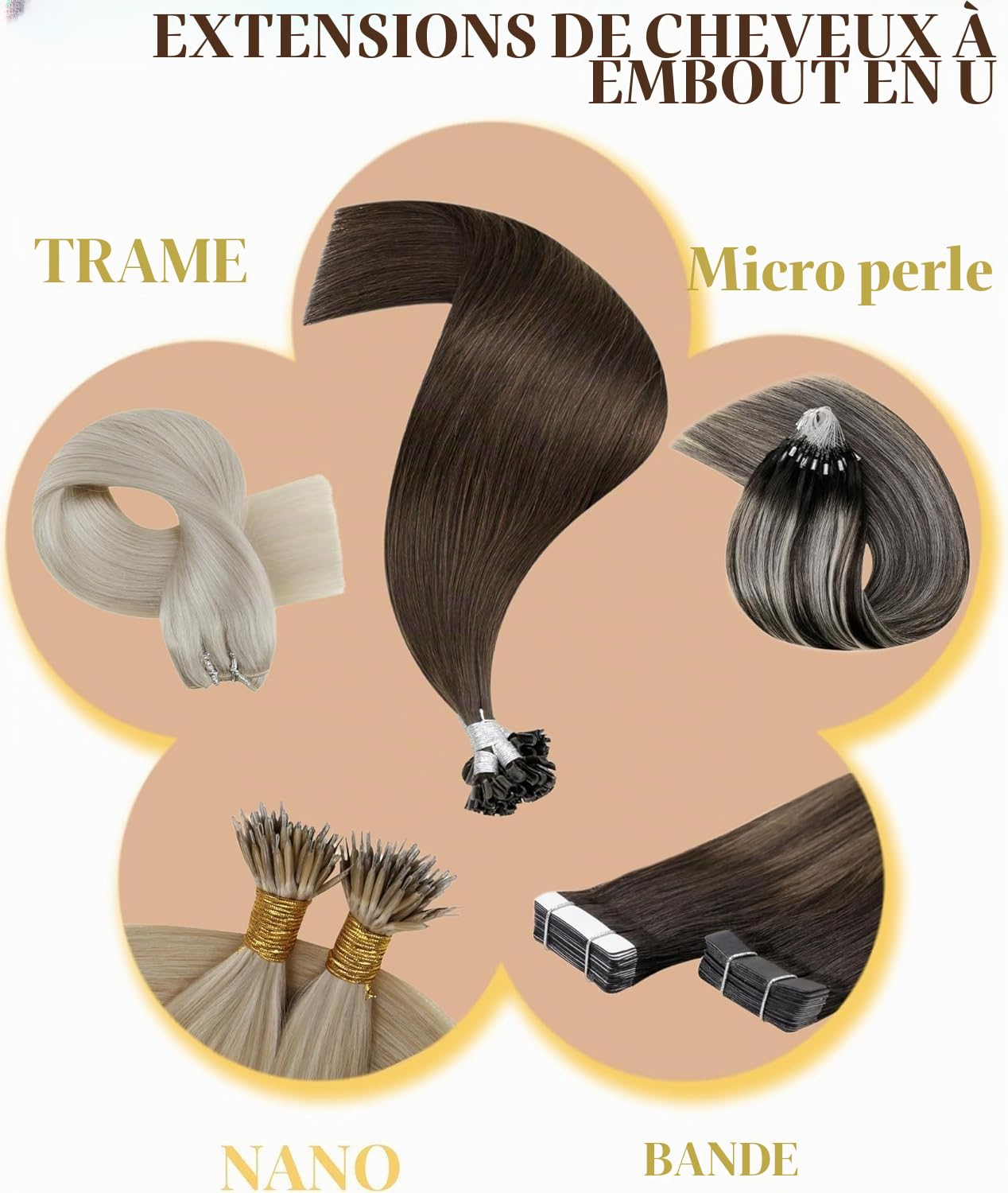 Hetto Extensions Cheveux Naturel a Froid – Balayage Brun Fonce & Brun Dore – Interieur Silicone Anti-Glisse – Invisible, Sans Colle Micro Ring Loop – Longueur & Volume 50 Meche 40g 30cm | 50 Mèches 50g 100% Remy Cheveux, Invisible Anneau Avec Silicone Ext