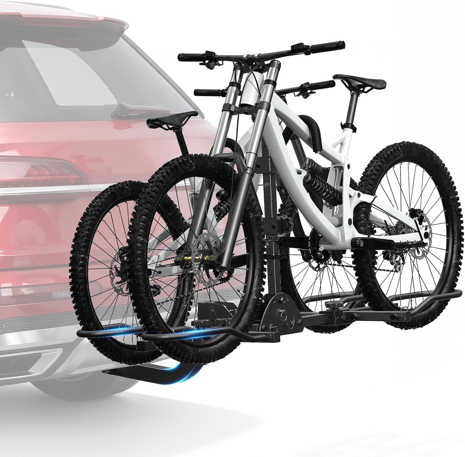 JYPERFORMANCE 2-Bike Hitch Rack for Car Truck SUV RV - 160 lbs Capacity, Foldable Tiltable, Fits 5" Fat Tires & E-Bikes, 2" Receiver