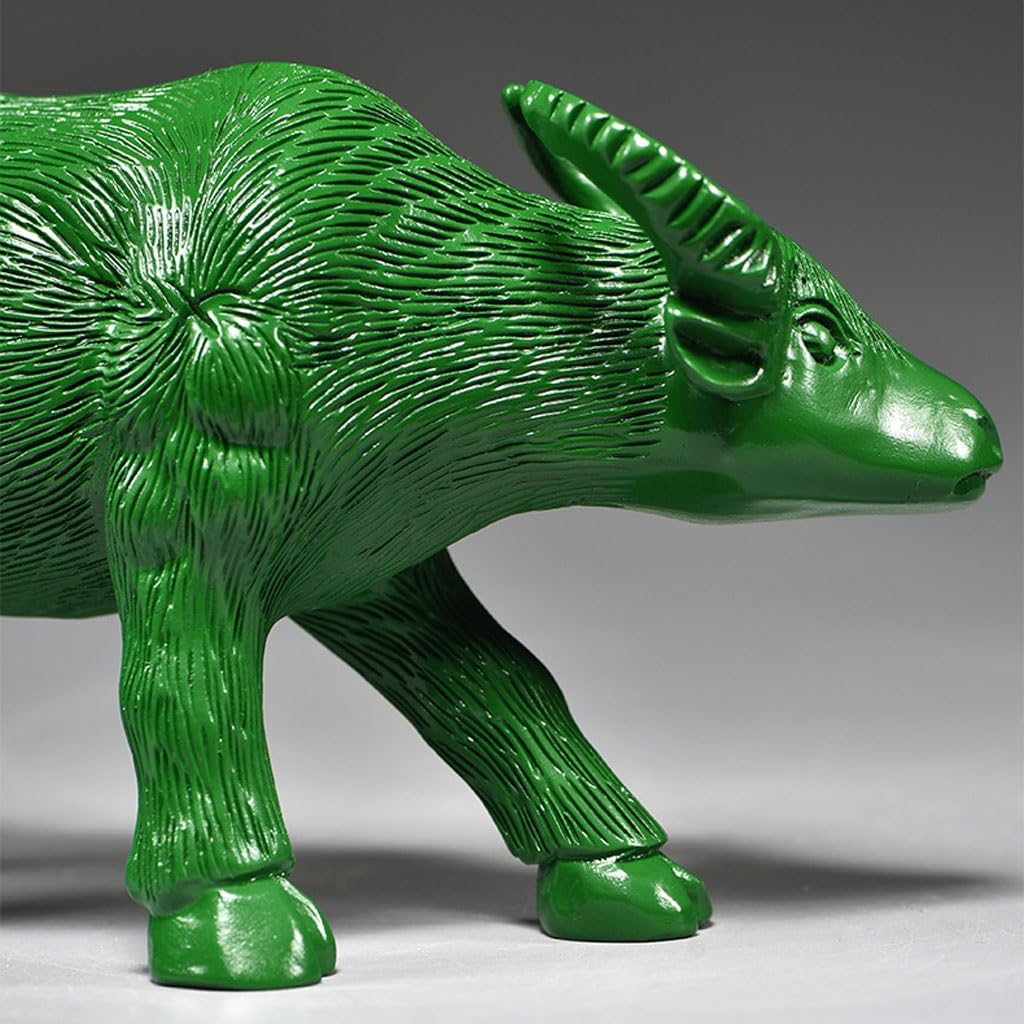 Dekoracja biurowa, rzeźbiona w drewnie, krowa, ornament, lite drewno, buffalo, rzemiosło, zwierzę, dekoracja salonu, dekoracja stołu (7,87 cala)