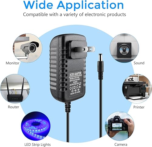 Miniatura 6 de LightingWill Fuente de alimentación de 12 V, adaptador de alimentación de 12 W, convertidor de CA de 110 V a 12 V 1 A CC, transformador de enchufe