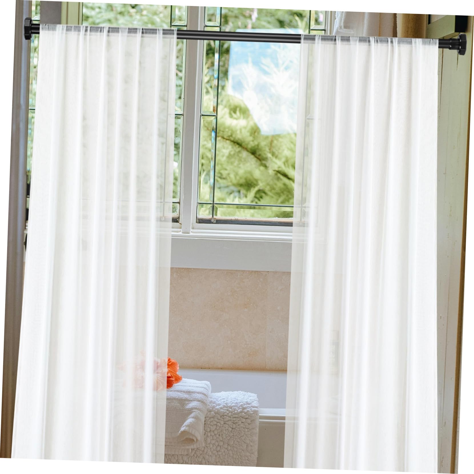 Tringle à Vêtements Extensible Noire en Acier Inoxydable 110-200 Cm