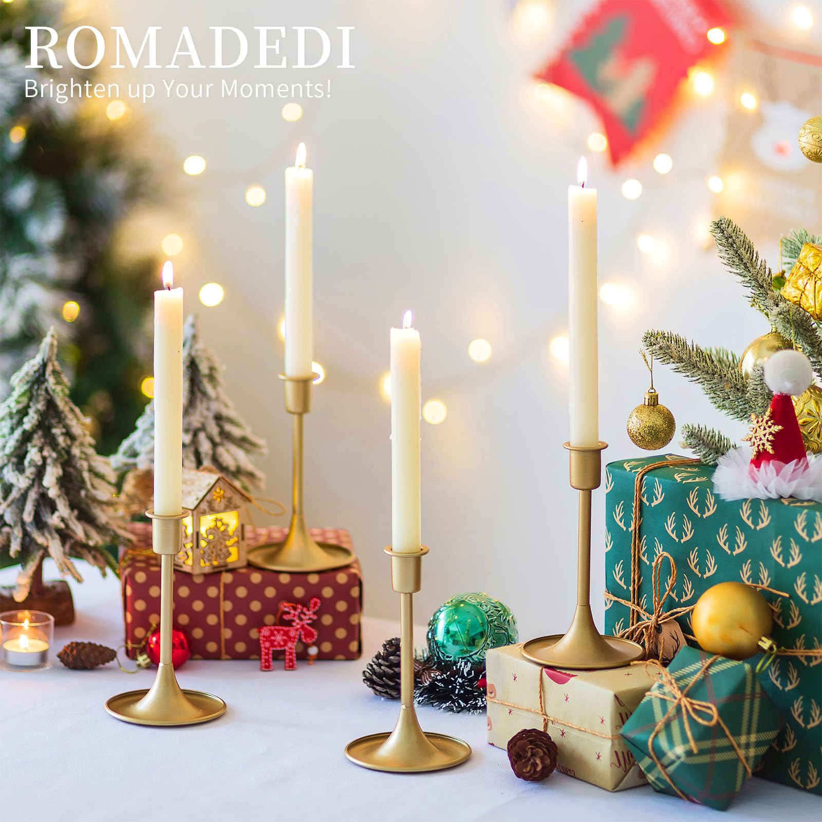 Vidisan 3-armiger Kristall-Kerzenhalter In Gold – Tischdekoration Für Hochzeit, Weihnachten Oder Festliche Anlässe