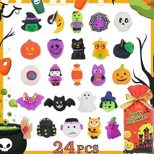 Regalos de fiesta de Halloween Mochi Squishy regalos de bolsas de regalos para niños  Premio de aula sin dulces de truco o trato  Squishies juguete
