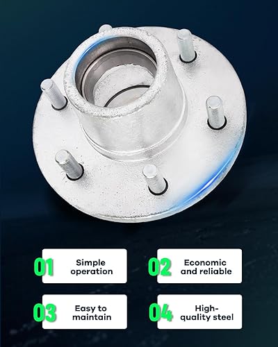 Miniatura 6 de SCITOO Buje de remolque de barco con cubo loco galvanizado 6 cojinete de cubo de lengüeta 15123-1 14 25580-1 34 con 2 piezas sellos de grasa 1