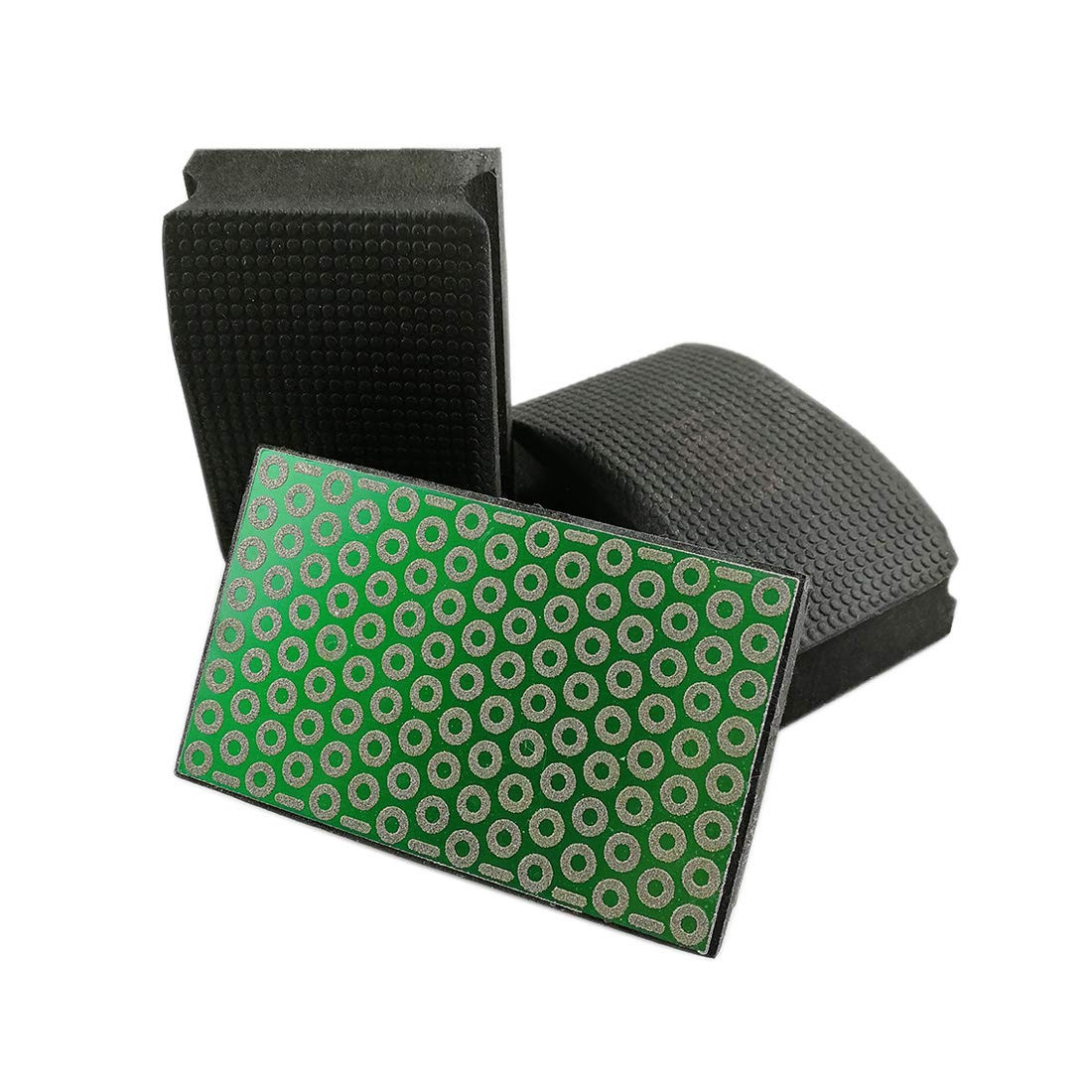 SHDIATOOL Coated Diamond Handpad für Marmorgranitkeramikglas Handpolierpad mit Hartschaumrücken(3pcs #100)