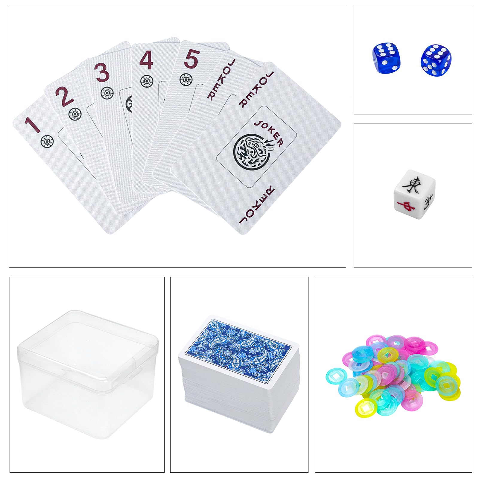 Amazon.com: GUSTARIA 178-Piece Mahjong Playing Cards (Blue