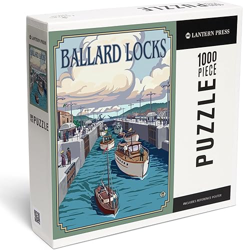 Seattle, Washington, Ballard Locks (rompecabezas de 1000 piezas, rompecabezas desafiante para adultos, fabricado en Estados Unidos)