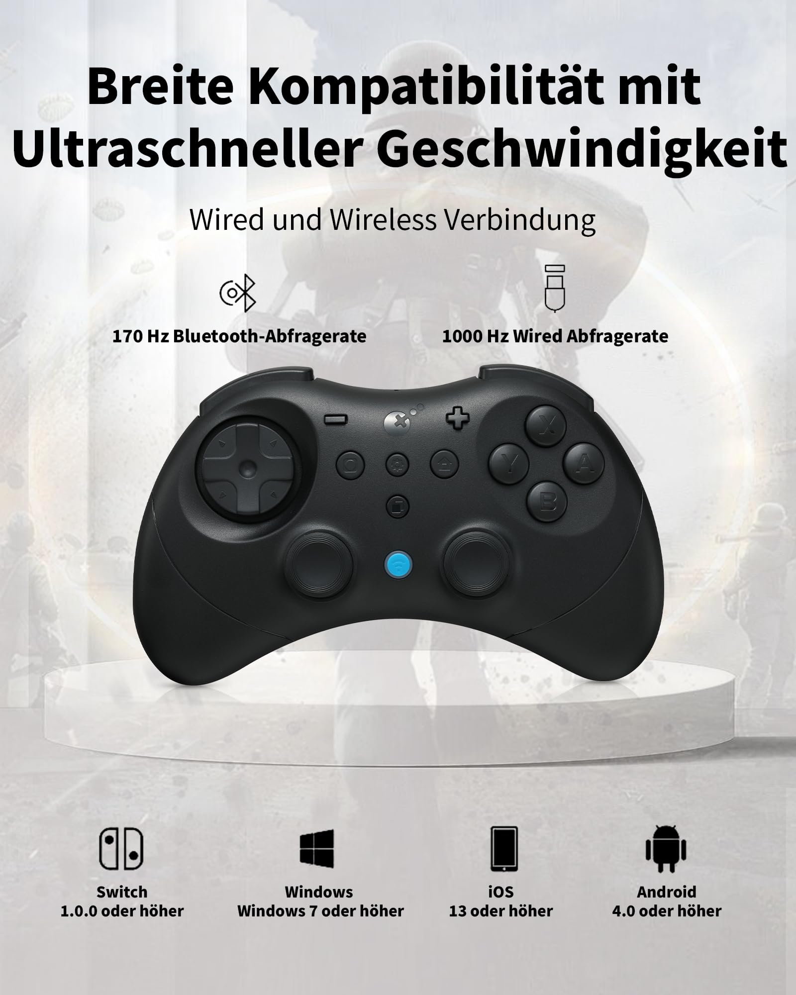 GuliKit Elves 2 Pro Wireless Controller für Switch, PC, Android, iOS, Hall Effect Joysticks, 1000Hz, Schwarz