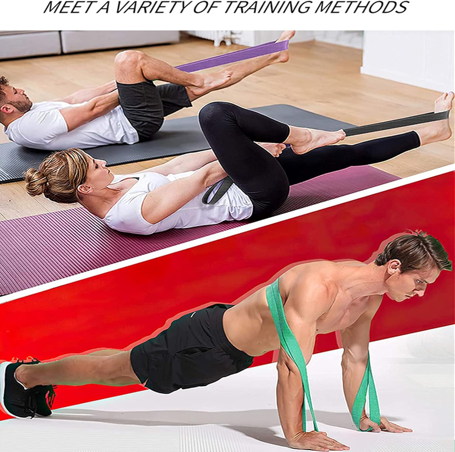 SUWEI Resistance Exercise Band 3.2" Width for Legs or Buttocks, Suitable for Female/Male Sports, Excersize Elastic Band for Home or Gym Exercise and Yoga