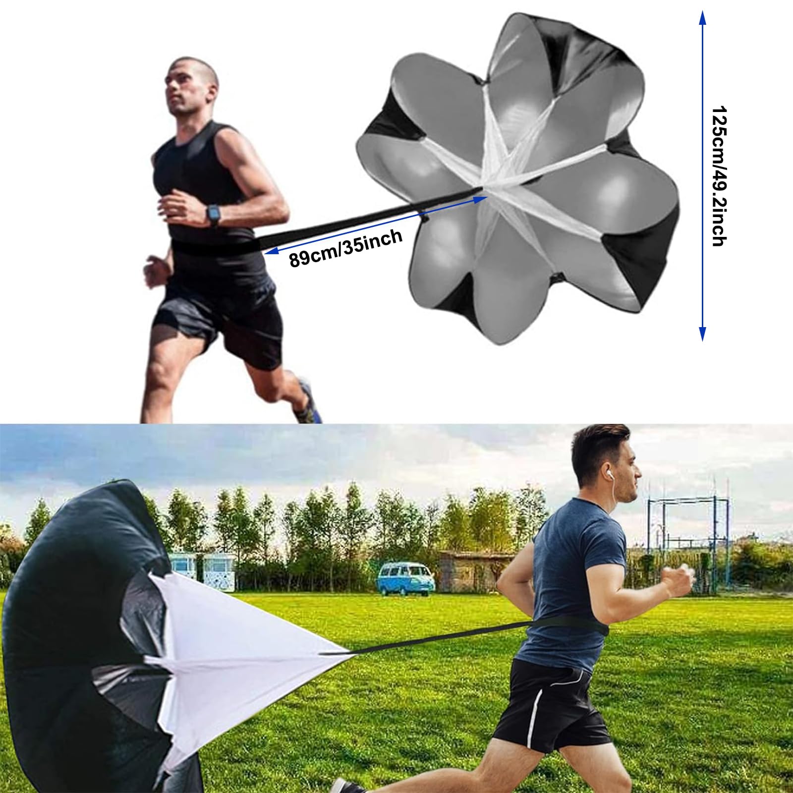 YEXEXINM Juego de equipo de entrenamiento de velocidad de escalera de agilidad profesional, escalera de agilidad de 20 pies, 12 conos de fútbol, 4 obstáculos de agilidad, paracaídas para correr,