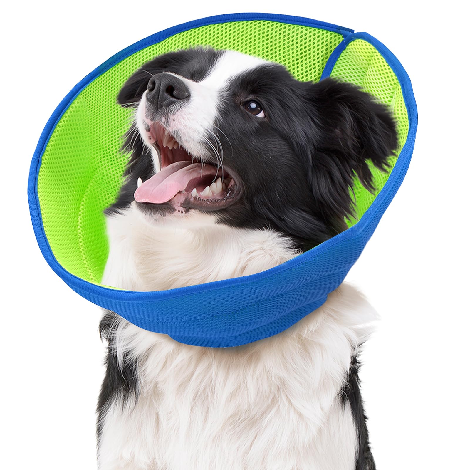 Collarín para perro suave, talla L, cuello isabelino para perros, ajustable y transpirable, protección contra fugas para perros grandes